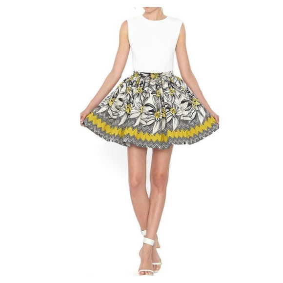 Alice + Olivia Tania Jacquard Pleated Pouf Skirt - Picture 3 of 8